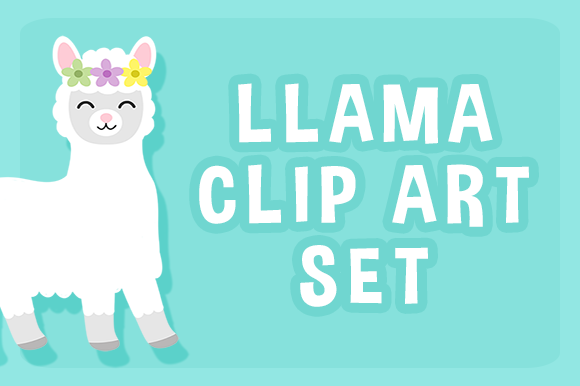 Clip art set . Llama clipart party