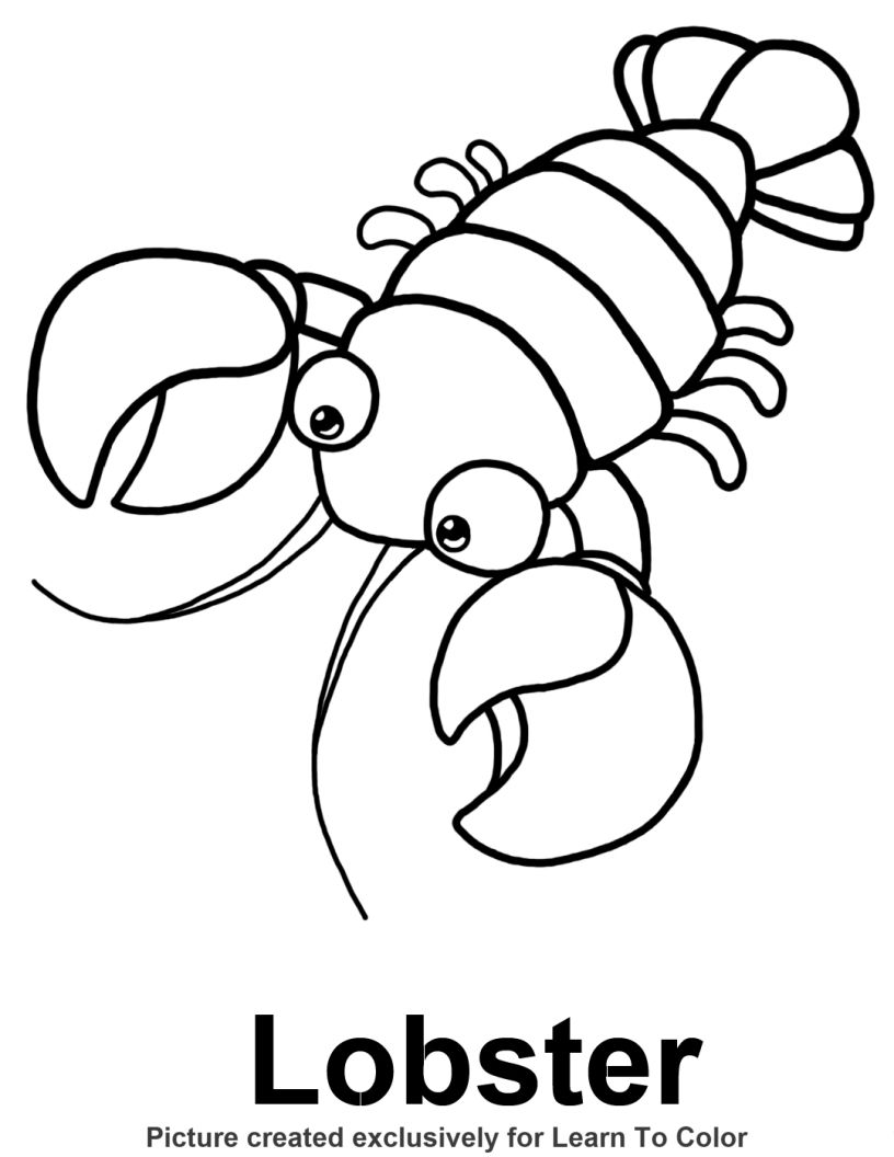 lobster clipart coloring page