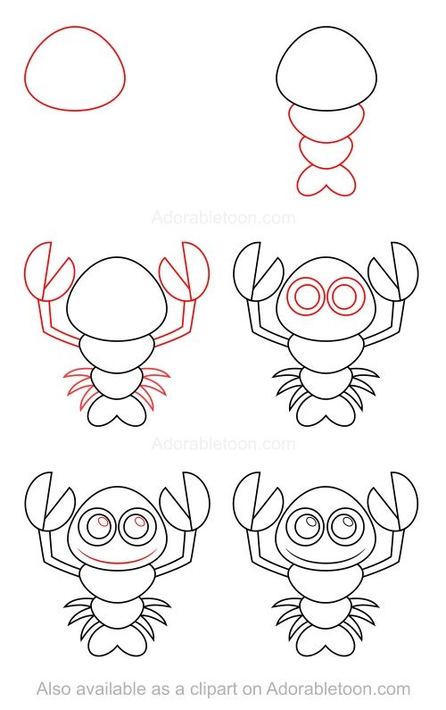 lobster clipart easy draw