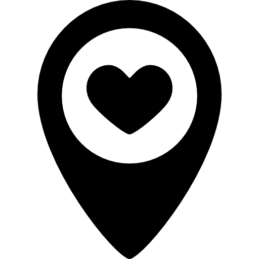 With a heart icons. Location clipart location pointer