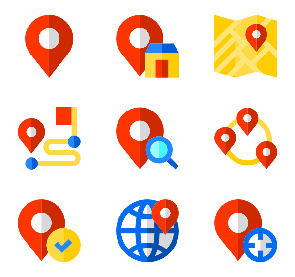 Icons free vector set. Location clipart location symbol