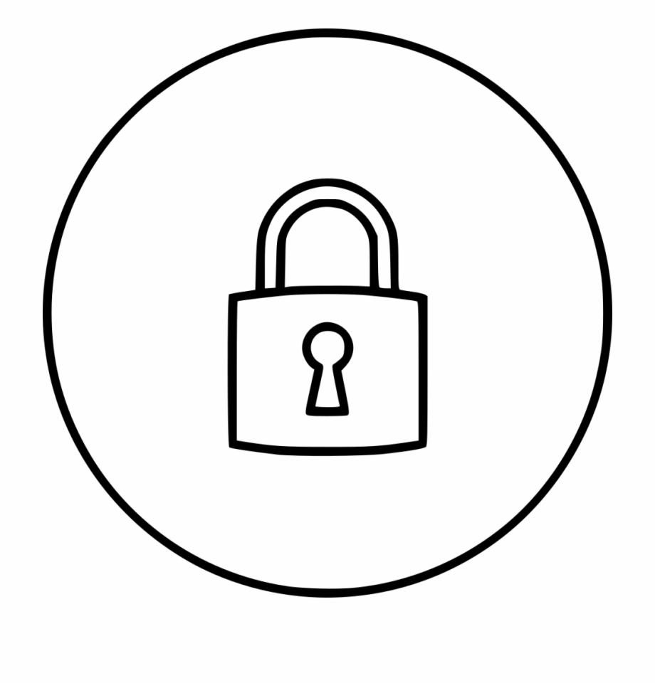 lock clipart black and white