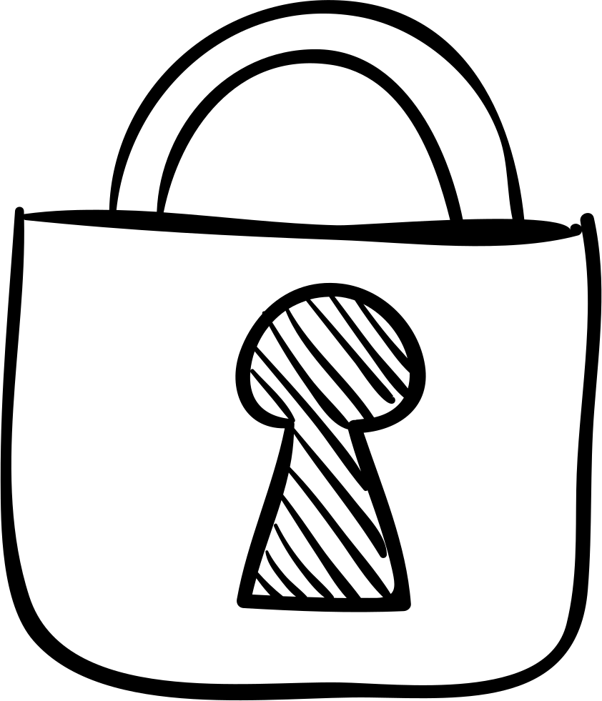 lock clipart black and white