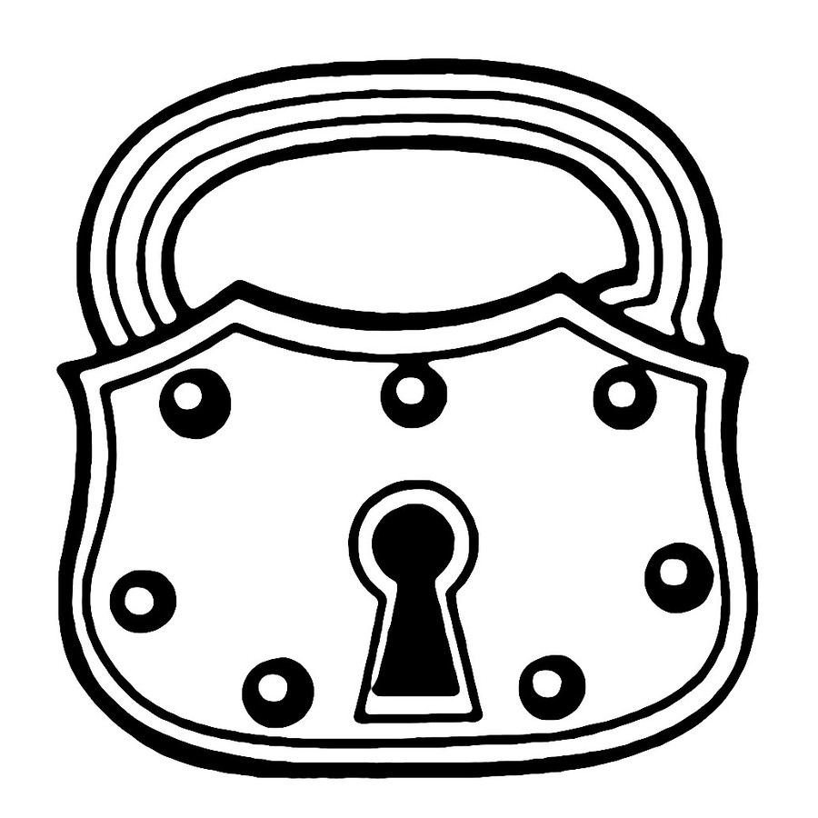 lock clipart black and white