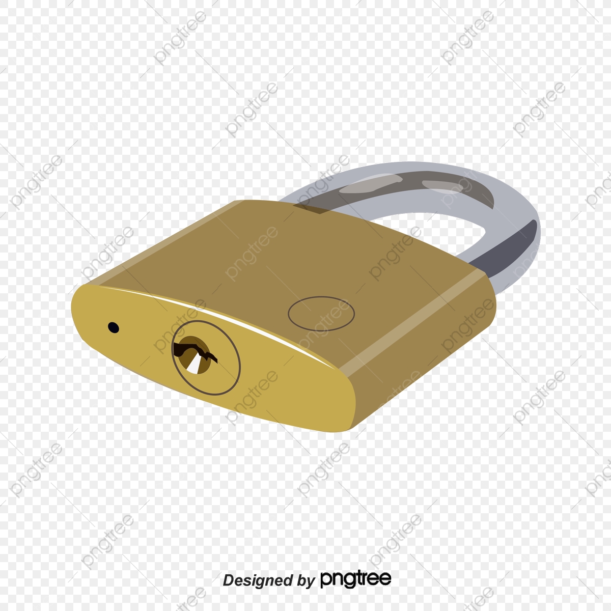 padlock clipart golden