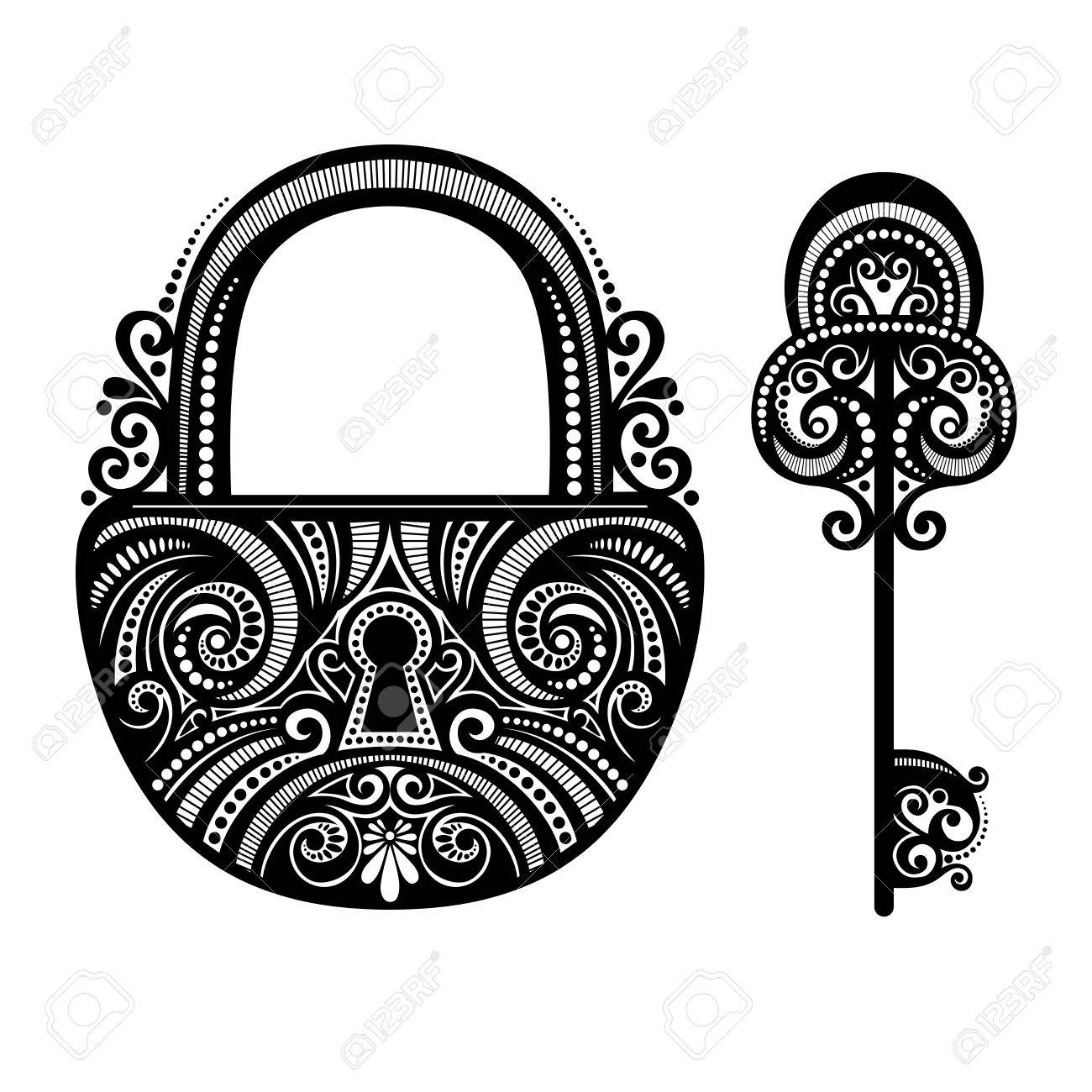 lock clipart victorian