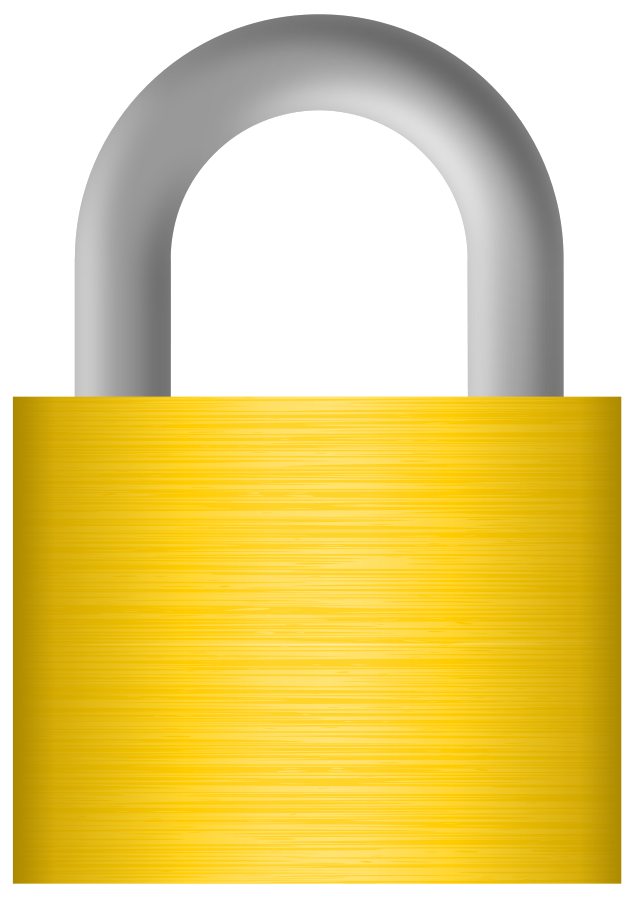 lock clipart yellow