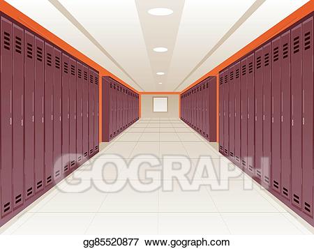 Eps vector school stock. Locker clipart locker hallway