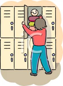 Kid putting stuff in. Locker clipart school locker