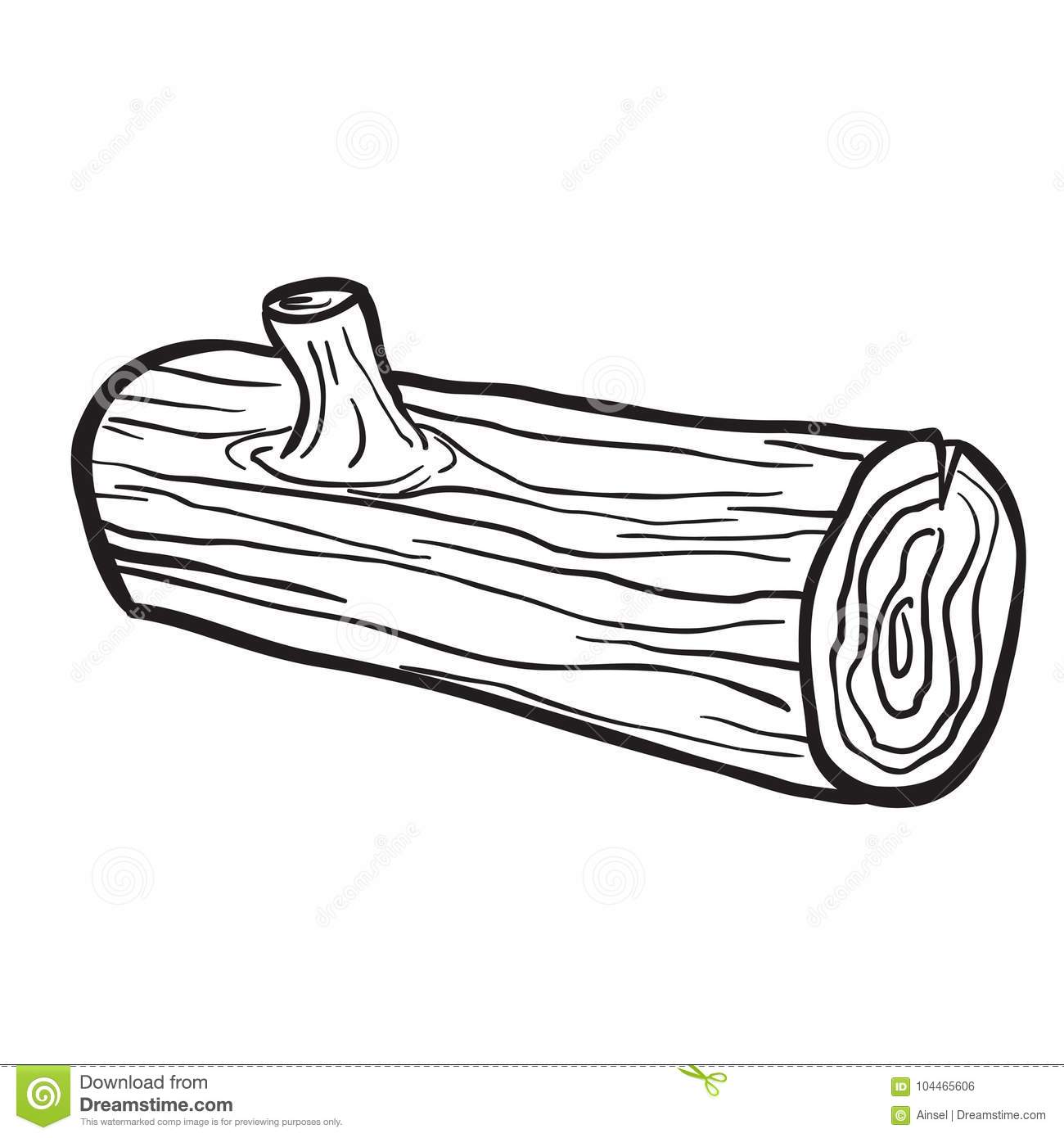 logs clipart black and white