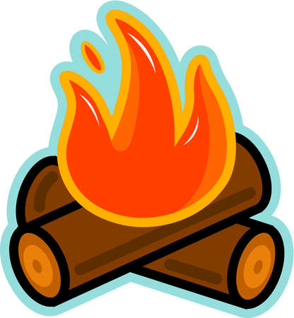 log clipart fire log