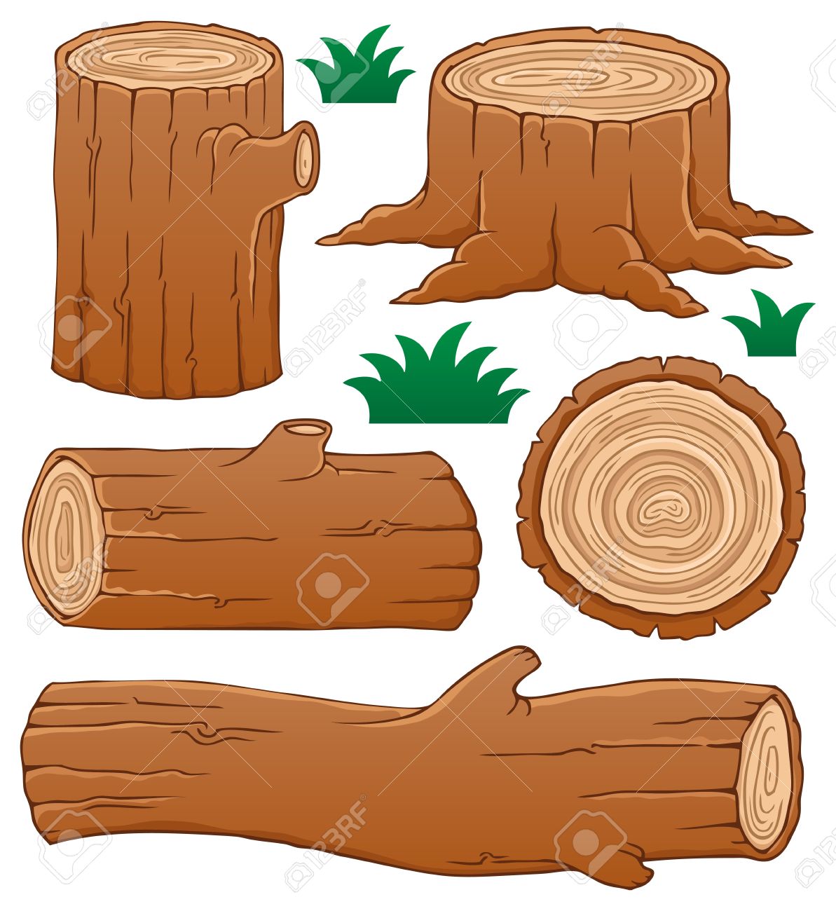 logs clipart piece wood