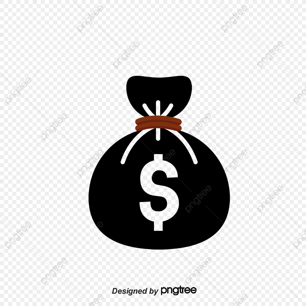 Flat black vector . Money clipart logo