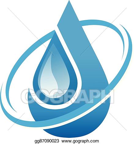 Water clipart logo. Vector art drop drawing