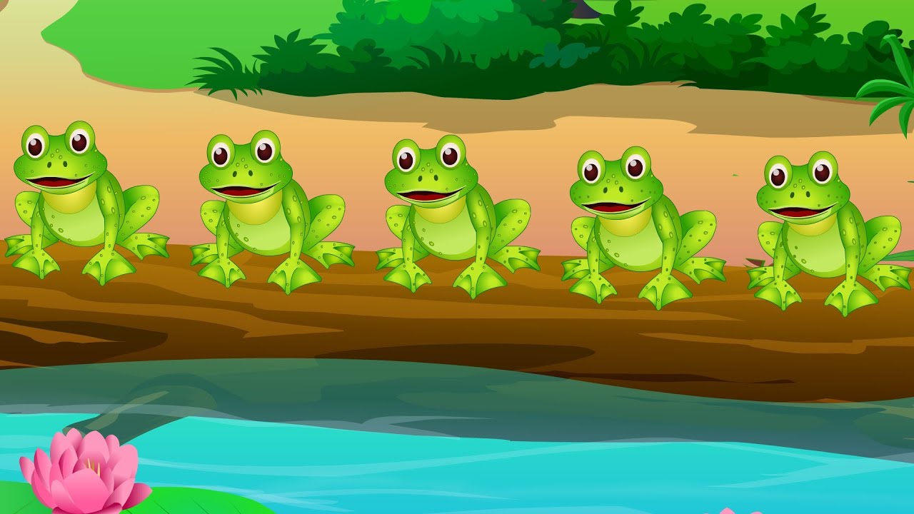 Logs clipart frog log. Five little speckled frogs
