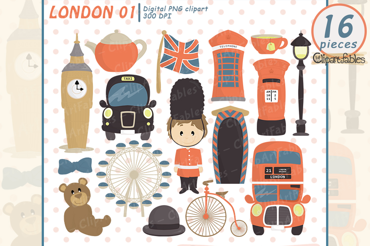 Cute europe travel instant. London clipart clip art