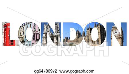 Stock illustration gg gograph. London clipart text