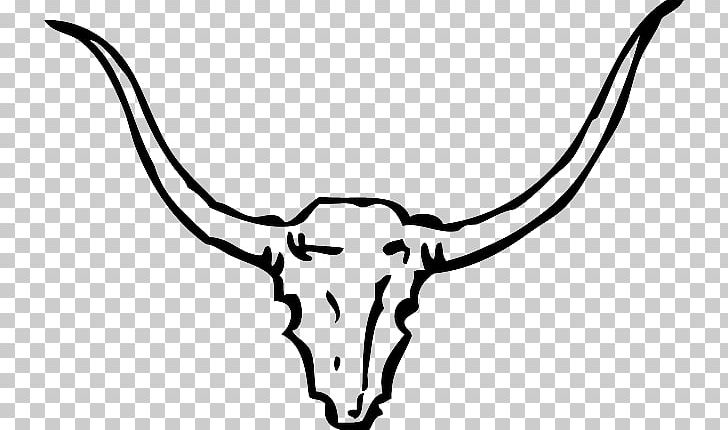 longhorn clipart black and white