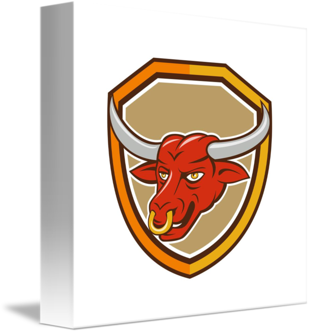 Texas red bull head. Longhorn clipart cap