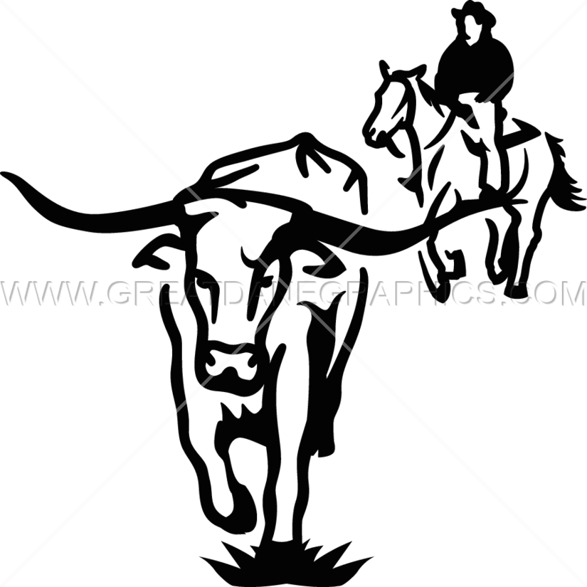 longhorn clipart cattle drive