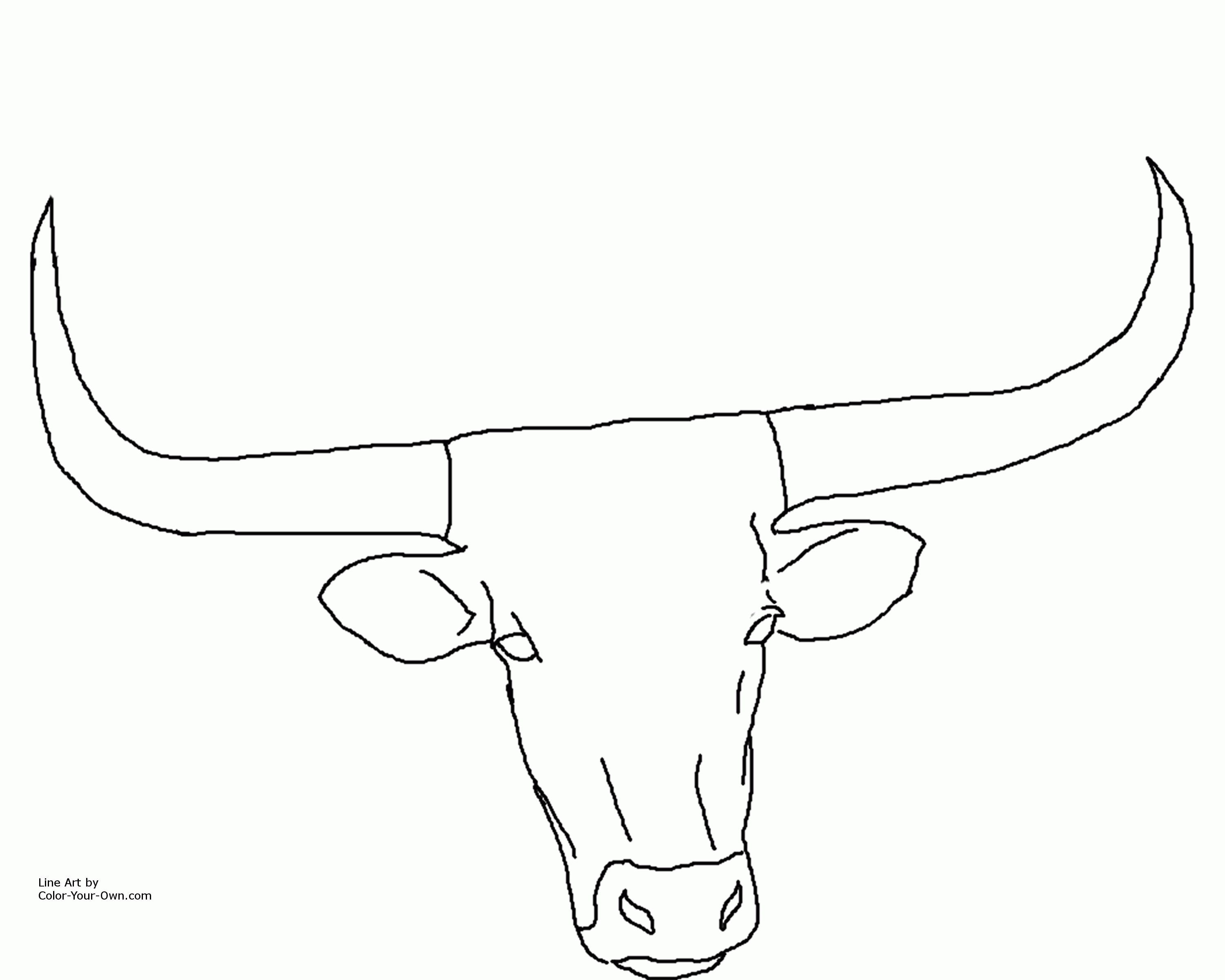 Texas coloring page home. Longhorn clipart color