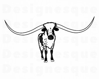Longhorn clipart svg. Cattle etsy 