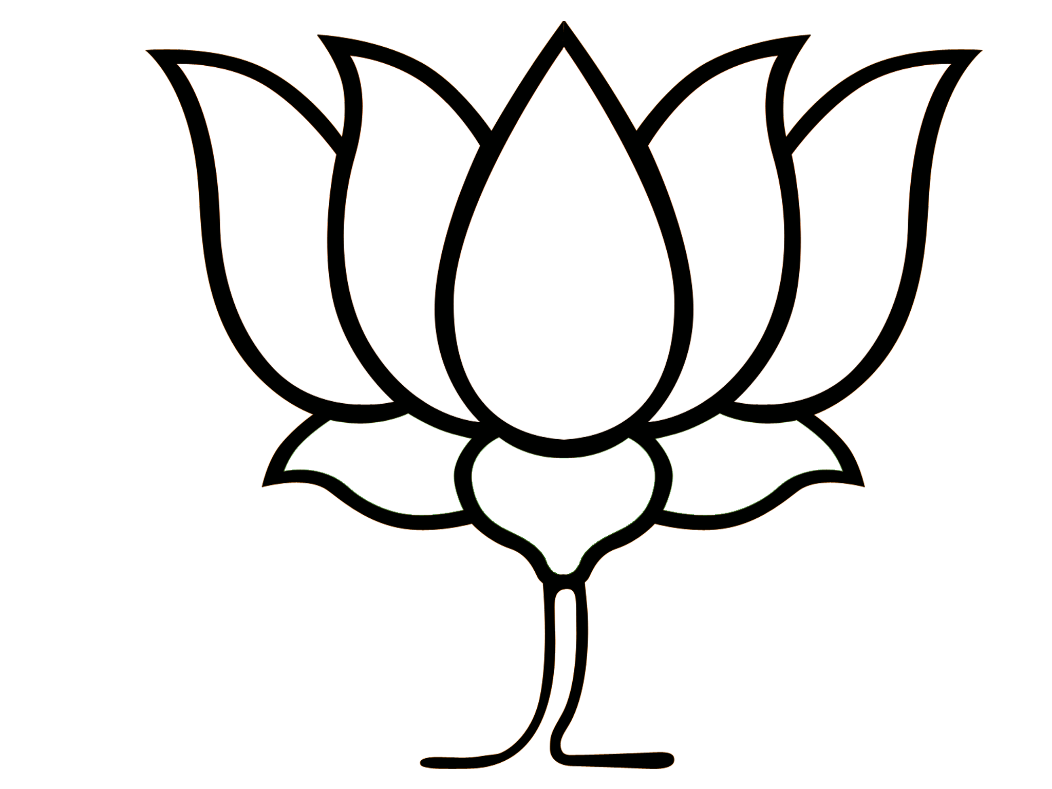 lotus clipart black and white