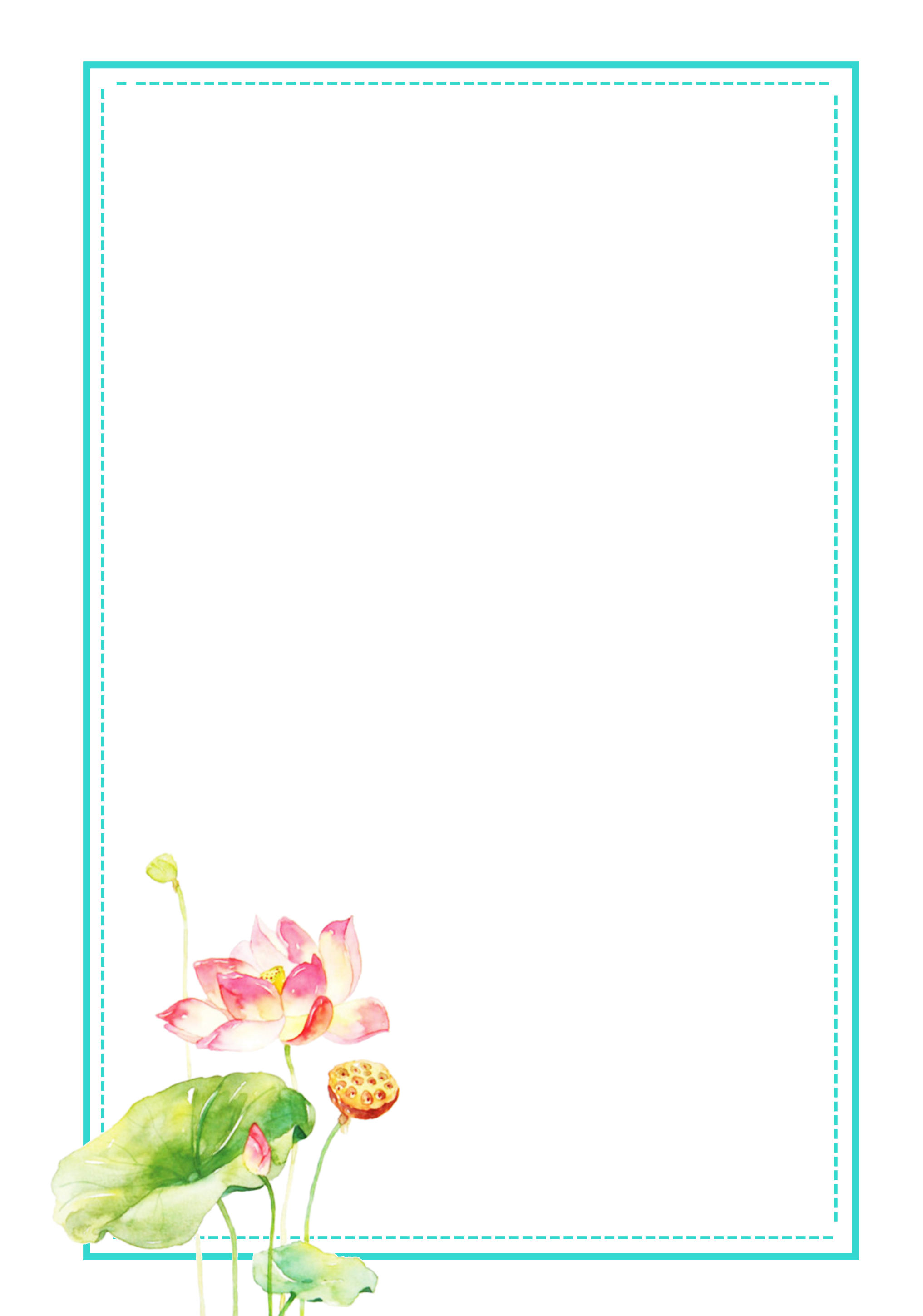 Lotus clipart border. Paper petal picture frame
