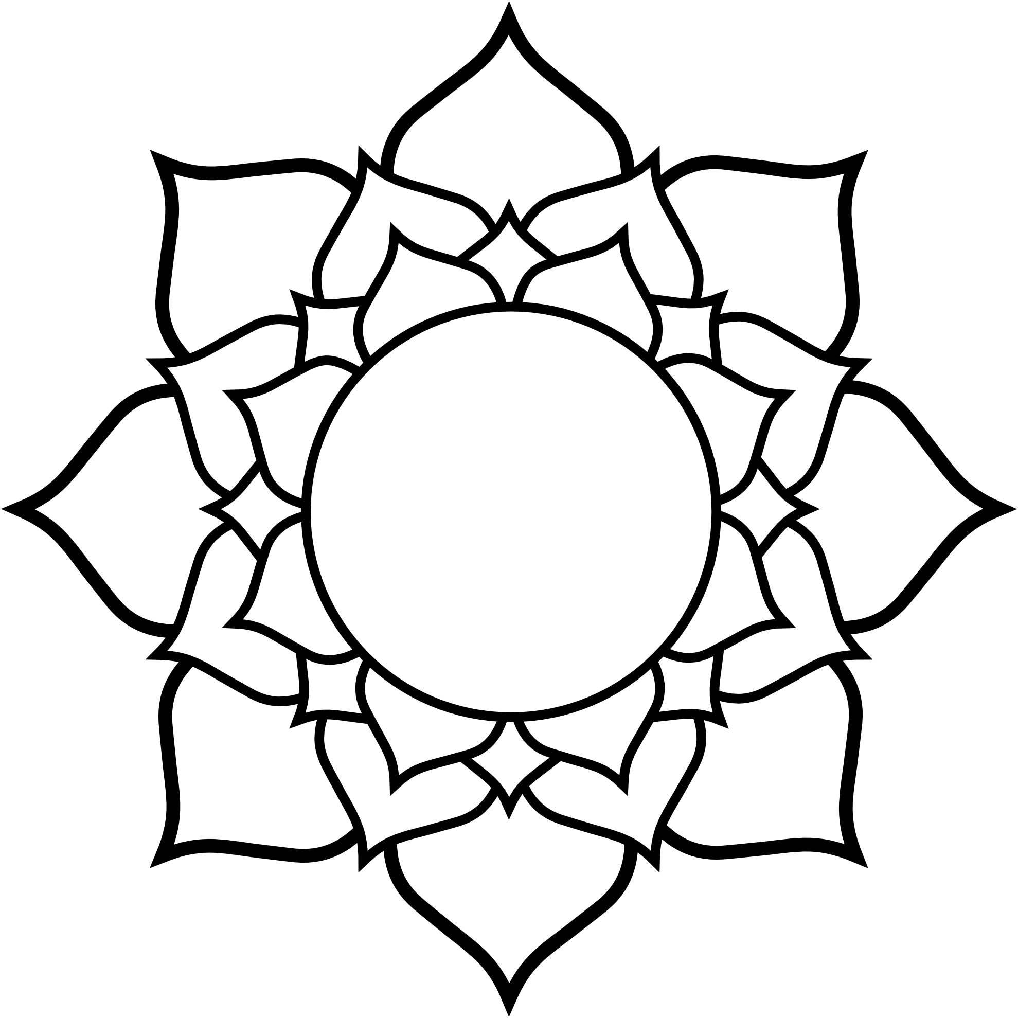 lotus clipart coloring page