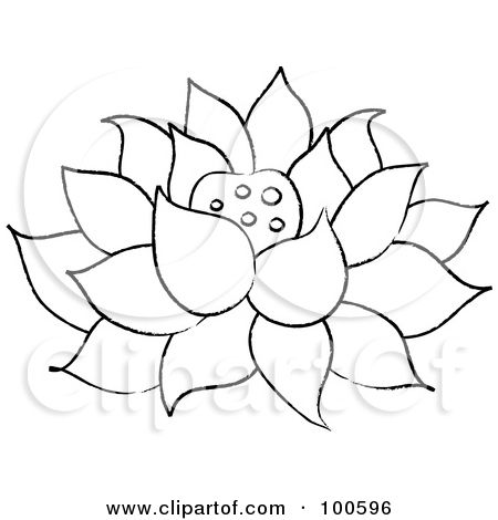 lotus clipart coloring page