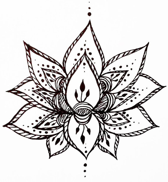 lotus clipart hand drawn