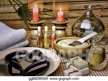 Drawings the still life. Lotus clipart spa candle