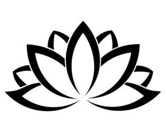 Simple tattoos drawing flower. Lotus clipart vector black
