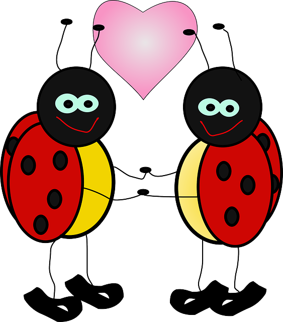Ladybugs heart love bugs. Valentine clipart ladybug