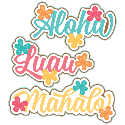 luau clipart aloha word