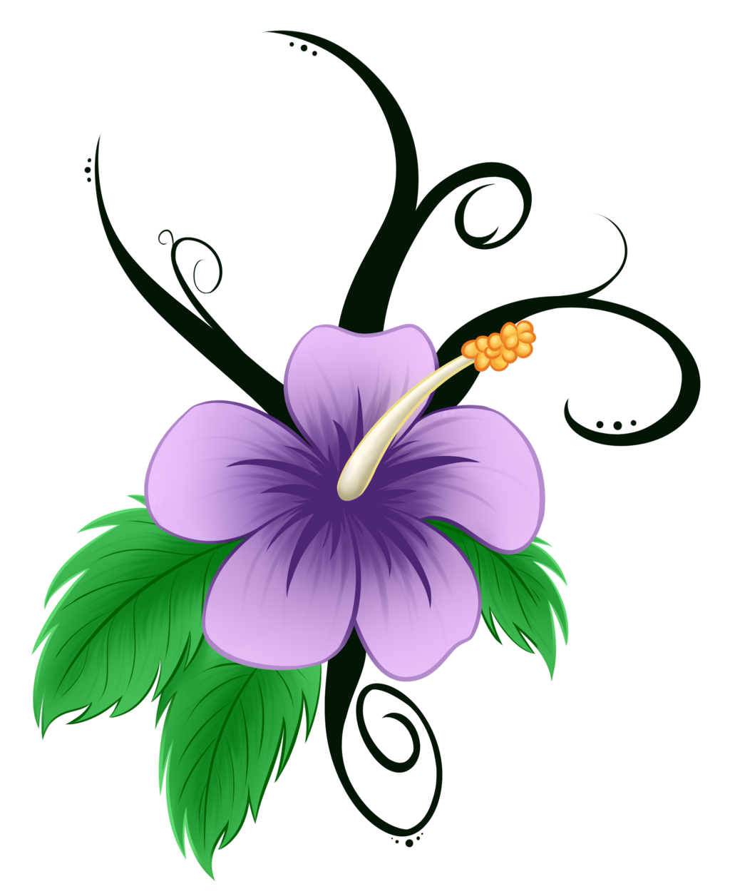 luau clipart purple hawaiian flower