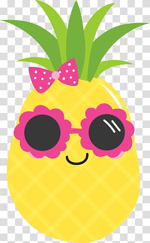 Luau clipart yellow pineapple. And green in sunglasses