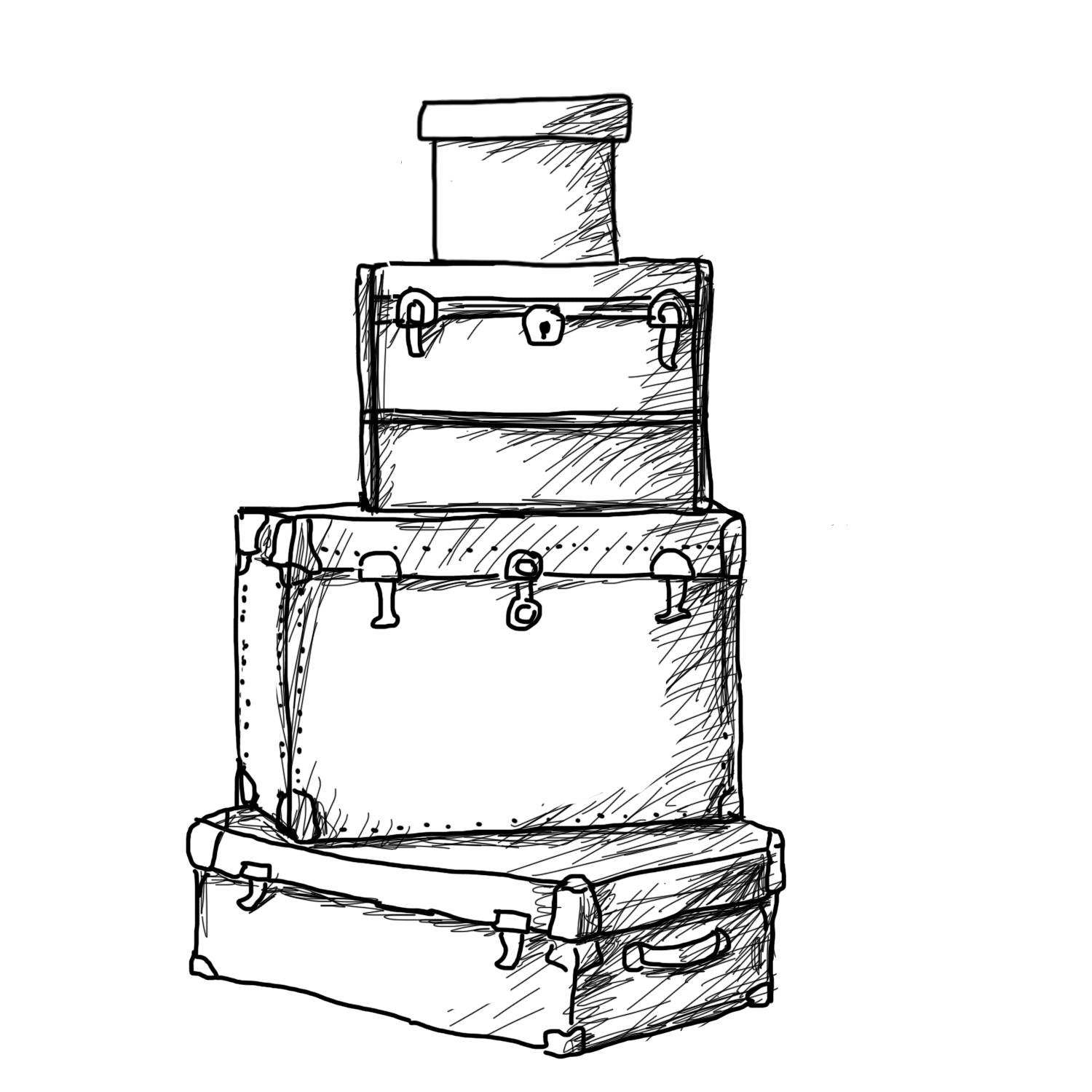luggage clipart drawn