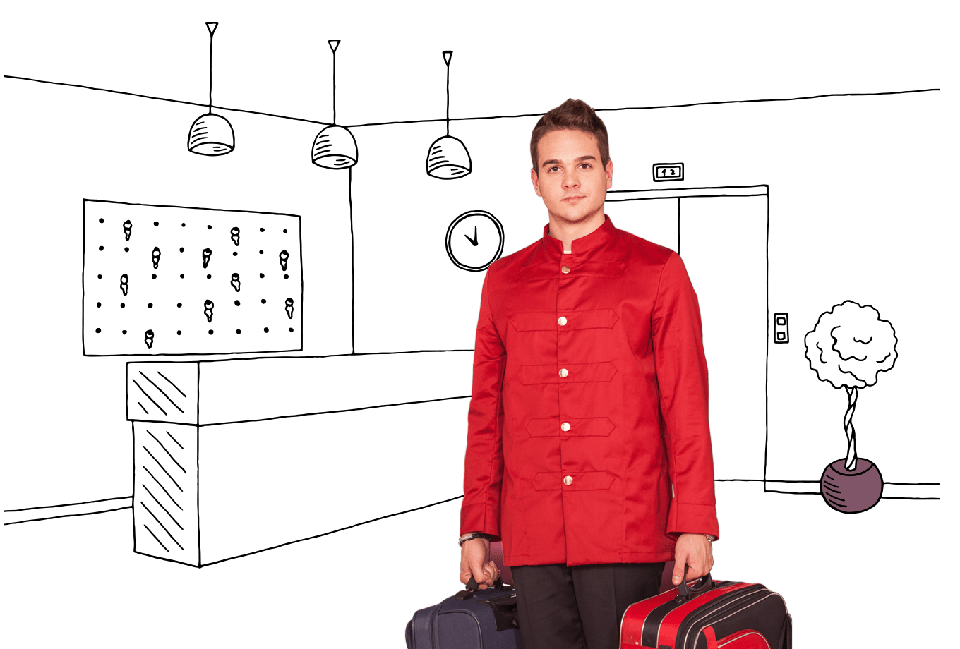 luggage clipart hotel porter