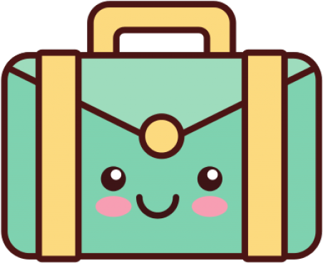 luggage clipart kawaii