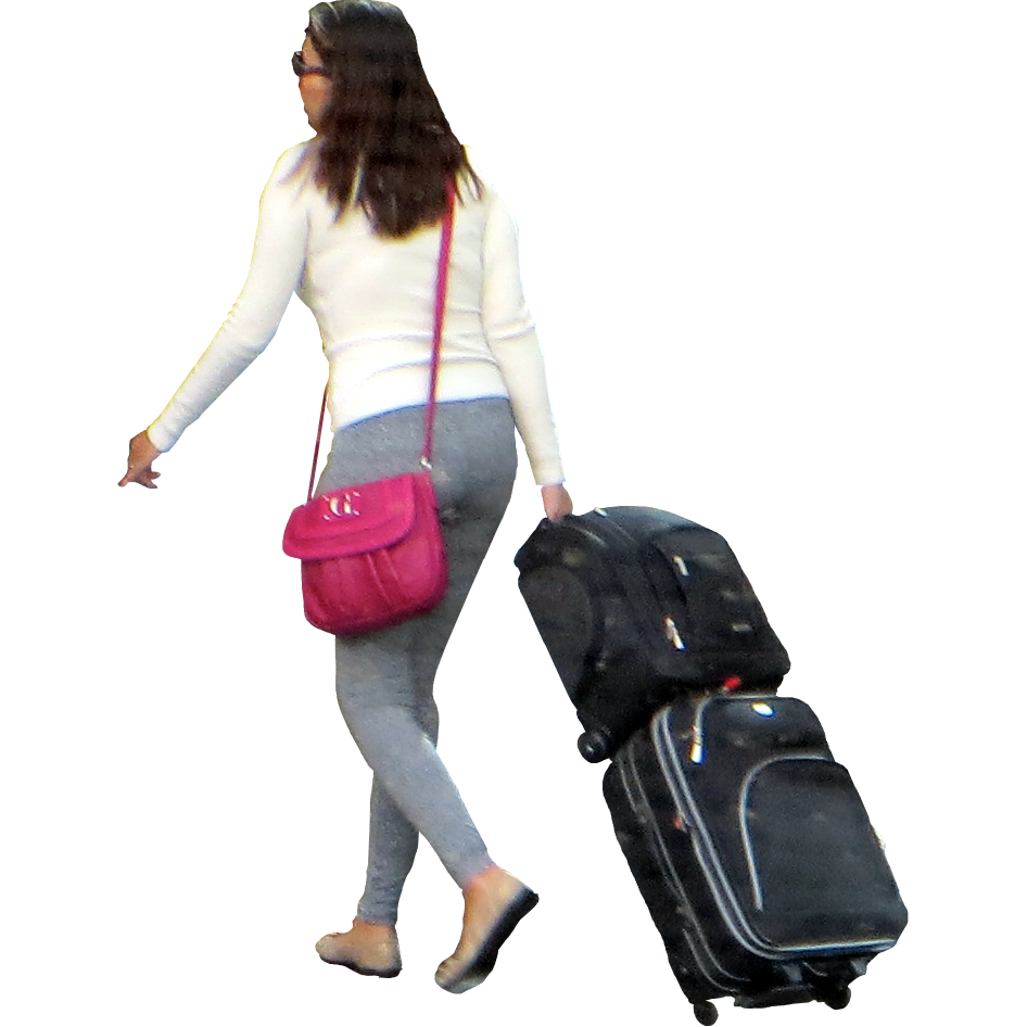luggage clipart lady