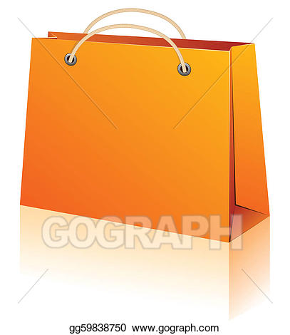 Luggage clipart orange. Eps illustration shopping bag