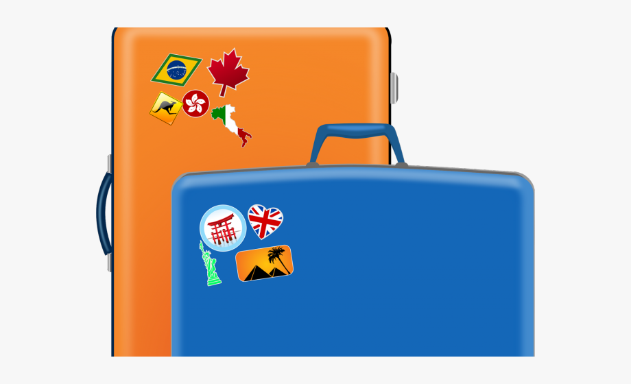 luggage clipart postcard
