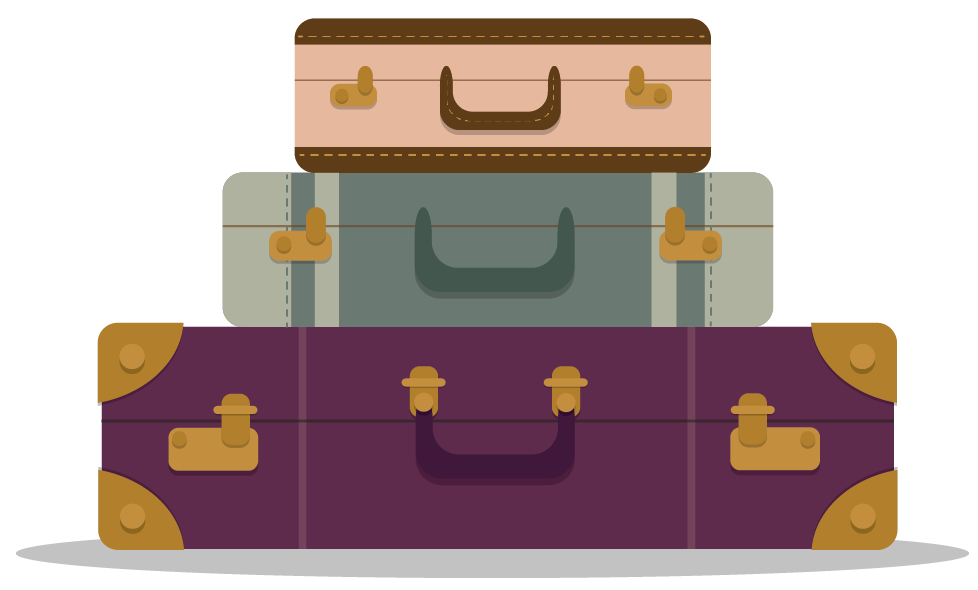 luggage clipart stack