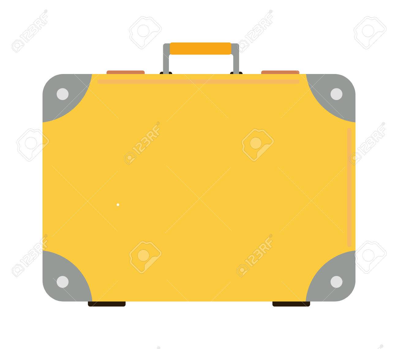 Желтый чемодан вектор