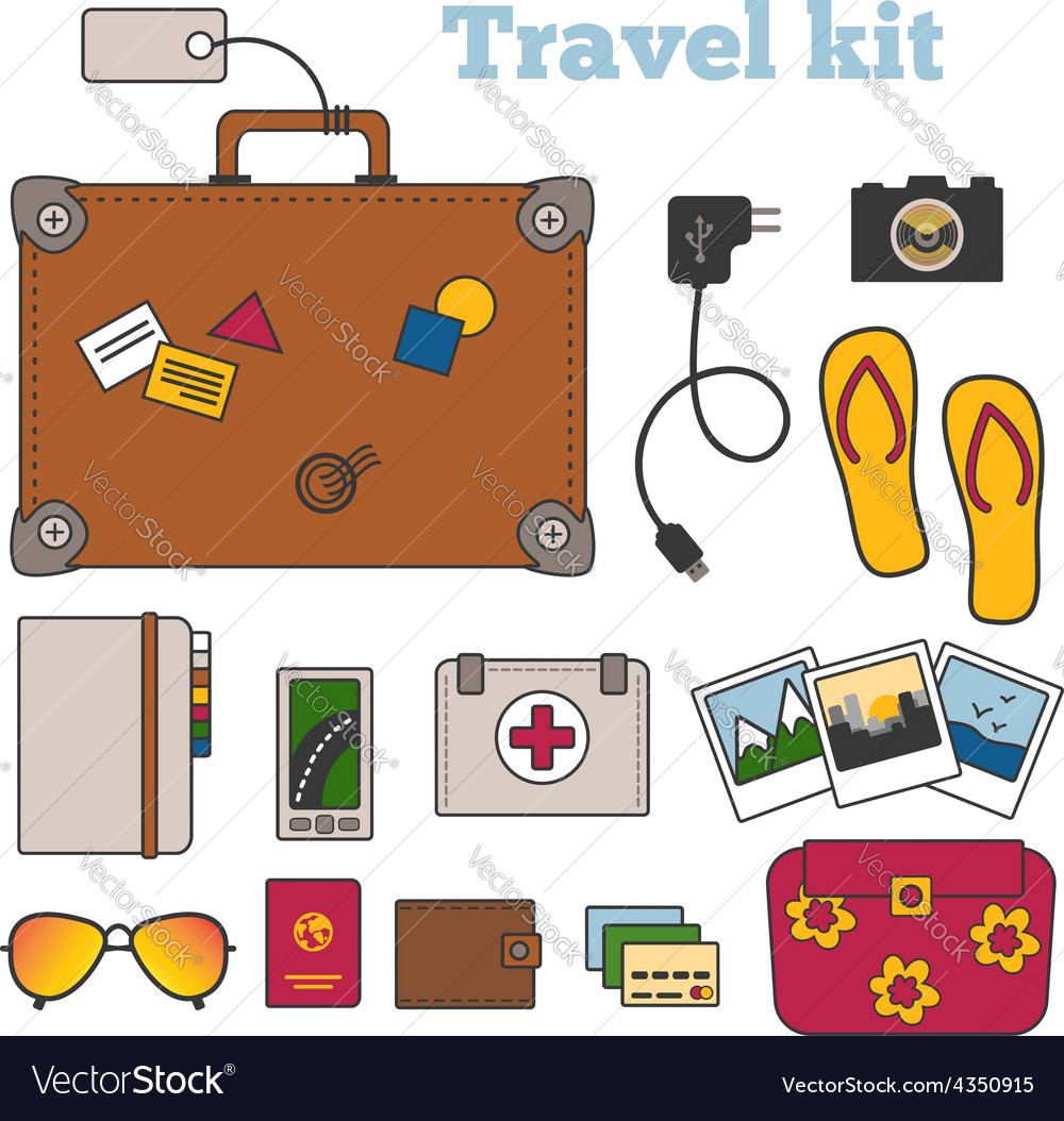 luggage clipart travel kit