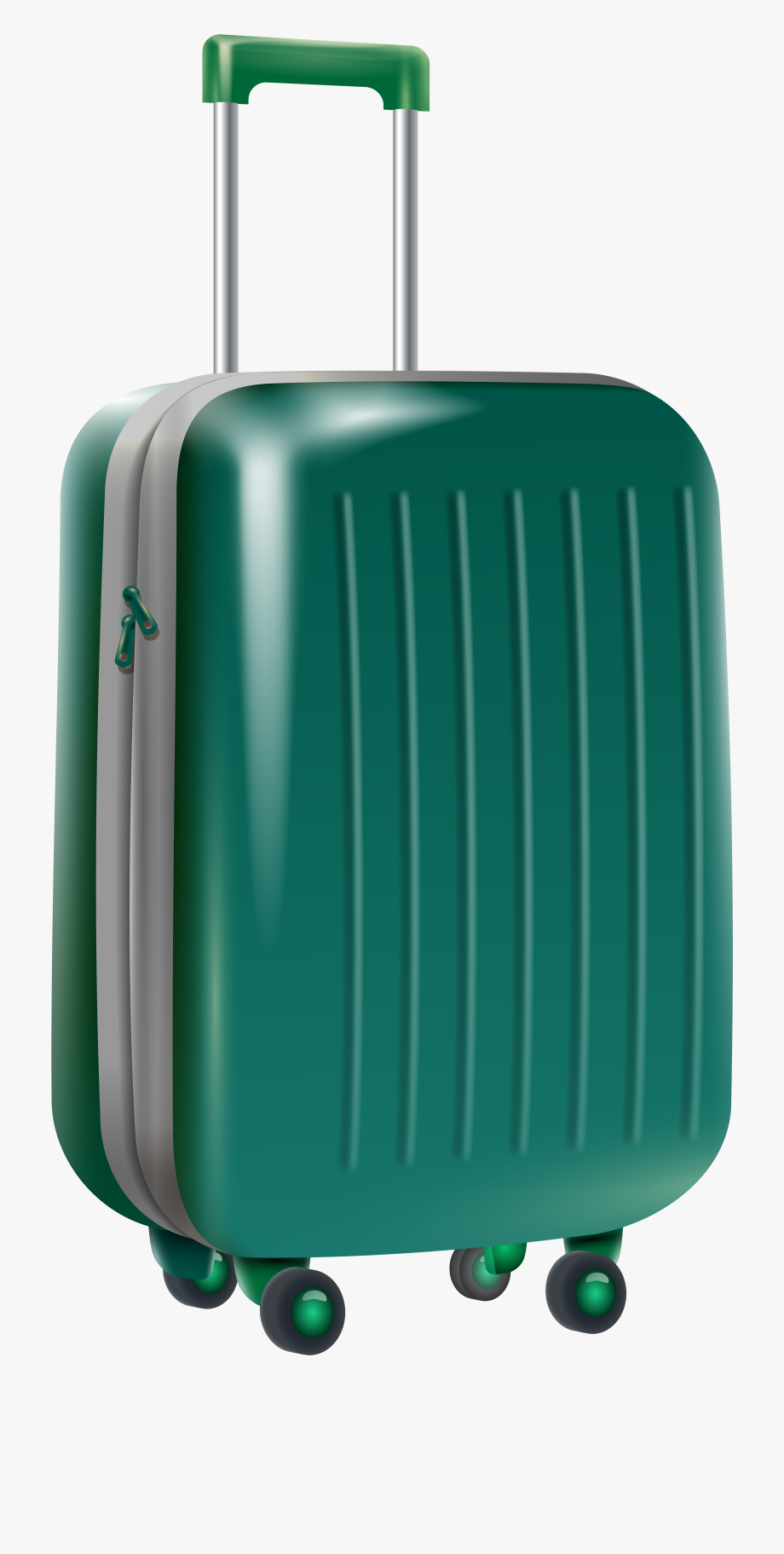 Luggage clipart trolly bag. Green suitcase transparent trolley