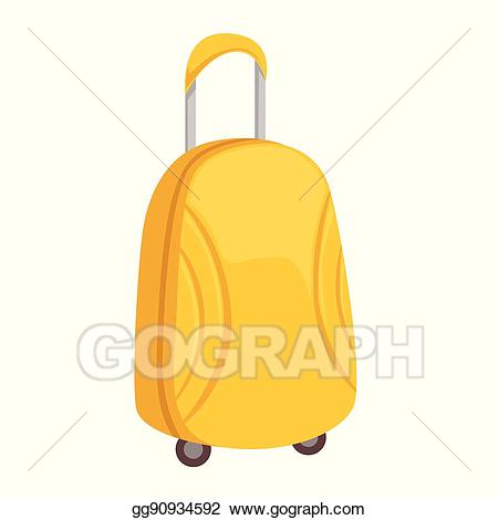 Luggage clipart yellow suitcase. Clip art vector stylish