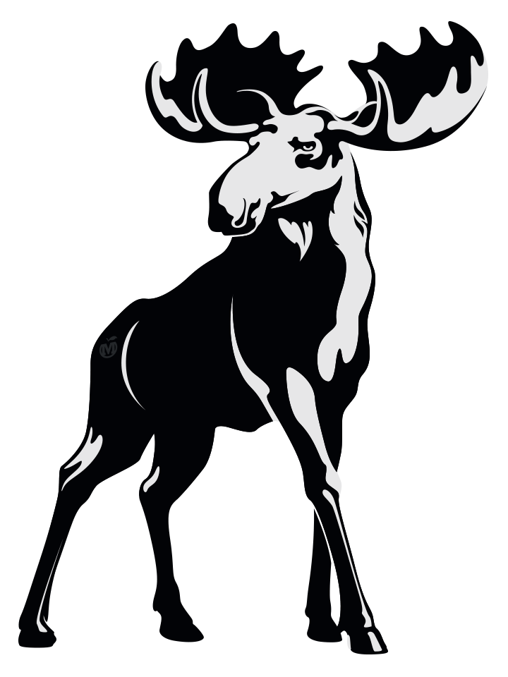 moose clipart black and white