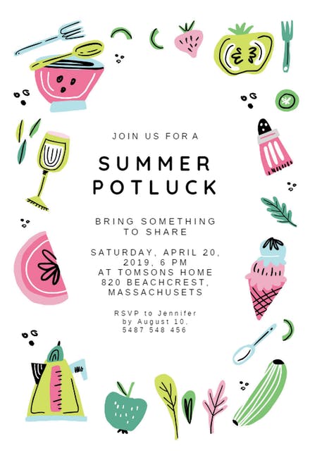luncheon clipart potluck party